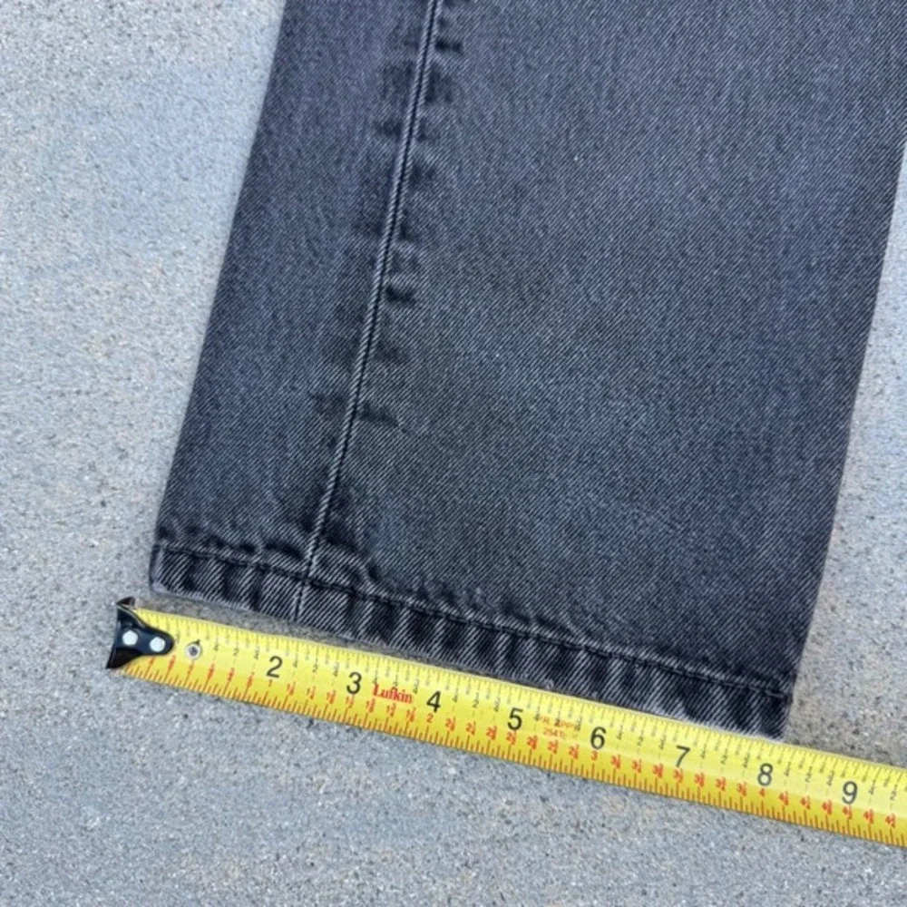 Levis 505 Mens Jeans 34x34 Faded Black Distressed Button Fly‎